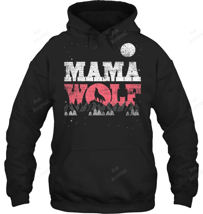 Mama Wolf Sweatshirt Hoodie Long Sleeve