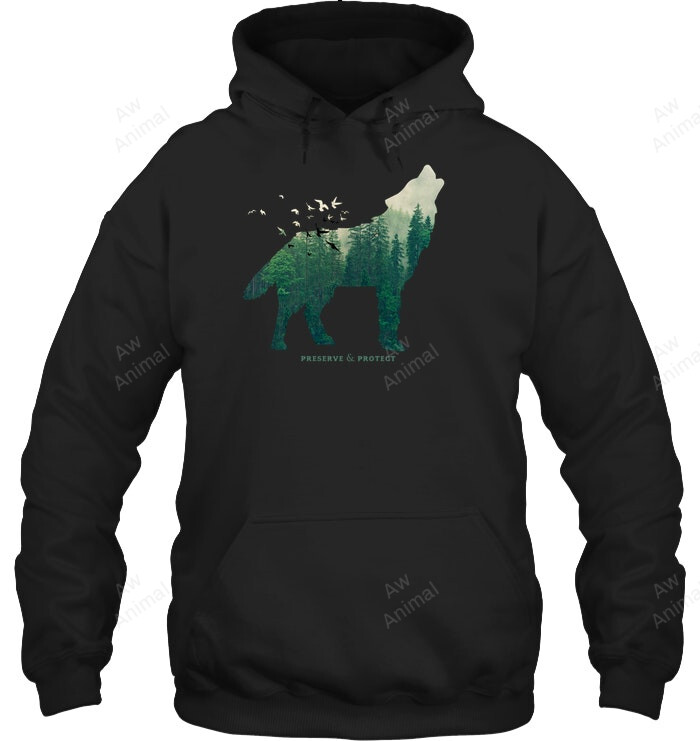 Preserve & Protect Vintage National Park Wolf Sweatshirt Hoodie Long Sleeve
