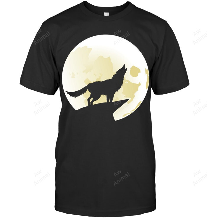 Wolf Howling At The Moon 2 Men Tank Top V-Neck T-Shirt