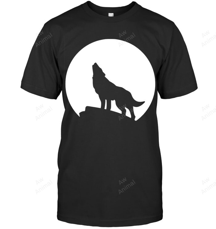 Wolf Howling At Moon 3 Men Tank Top V-Neck T-Shirt
