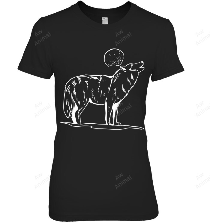 Wolf Howling At Moon 1 Women Tank Top V-Neck T-Shirt