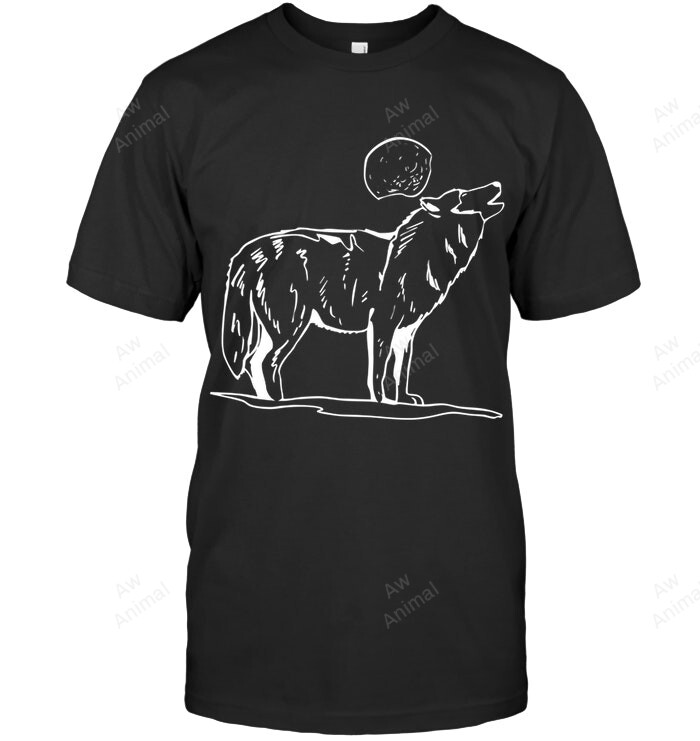 Wolf Howling At Moon 1 Men Tank Top V-Neck T-Shirt