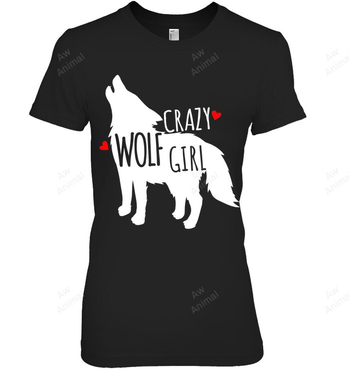 Crazy Wolf Girl Women Tank Top V-Neck T-Shirt