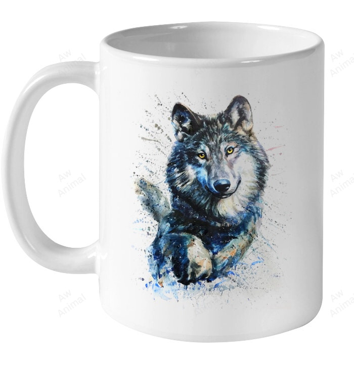 Wolf Watercolor Painting Mug