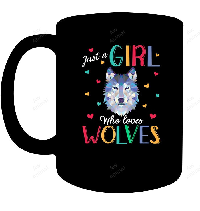 Just A Girl Who Loves Wolves Shirt Wolf Gift Premium T Shirt Mug