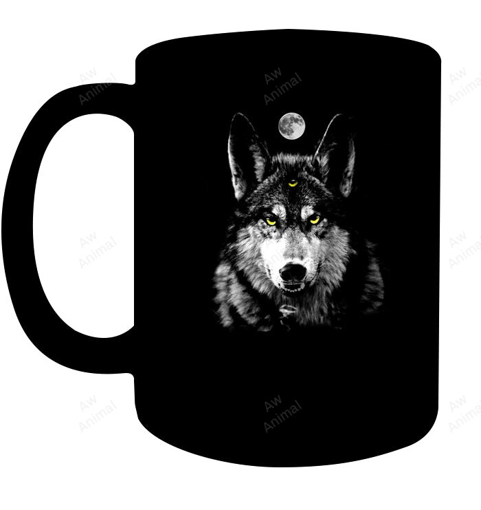 Lone Wolf Full Moon Cyberpunk 3rd Eye Techwear T Shirt Mug