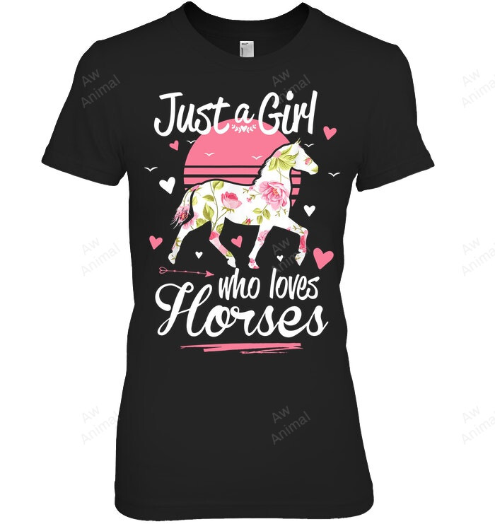 Just A Girl Who Loves Horses 2 Women Tank Top V-Neck T-Shirt