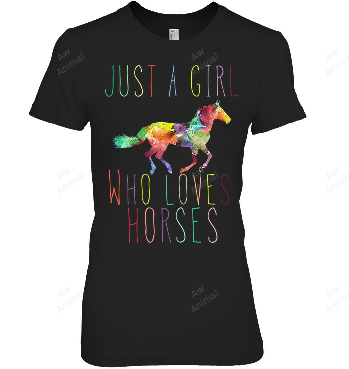 Just A Girl Who Loves Horses 7 Women Tank Top V-Neck T-Shirt