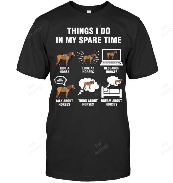 6 Things I Do In My Spare Time Horse Riding Men Tank Top V-Neck T-Shirt