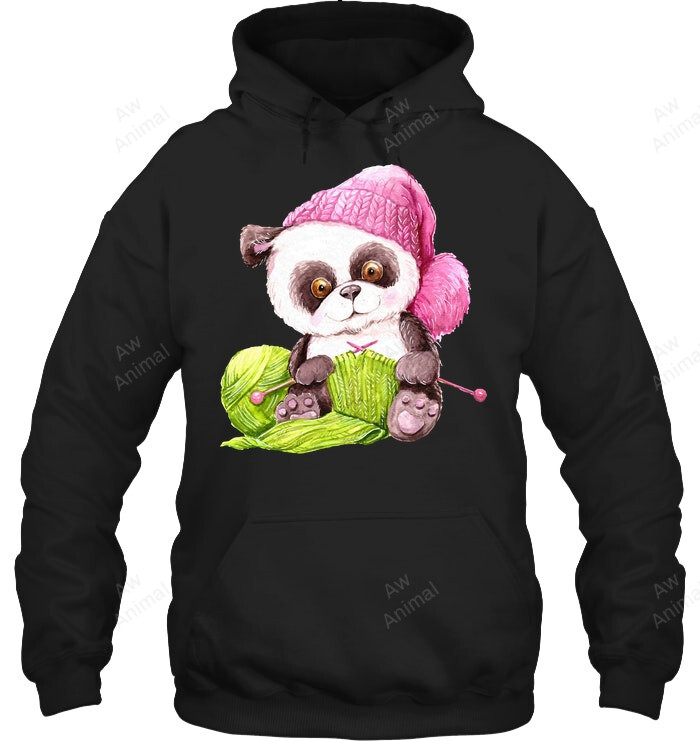 Panda Is Kniting Sweatshirt Hoodie Long Sleeve