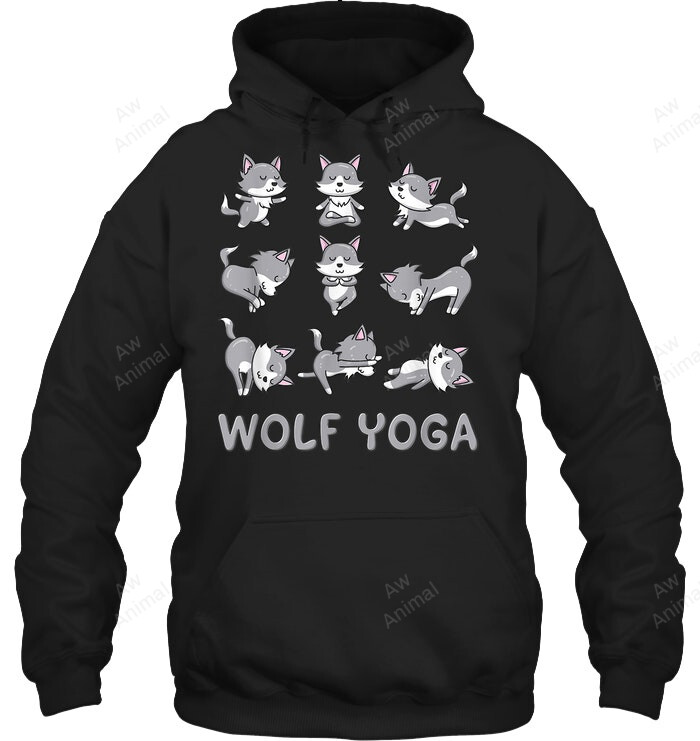 Wolf Yoga Wolf Yoga Pose Meditation Sweatshirt Hoodie Long Sleeve