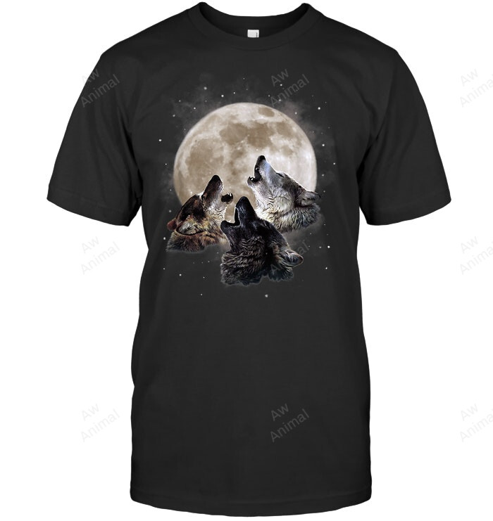 Three Wolves Howling At The Moon Men Tank Top V-Neck T-Shirt