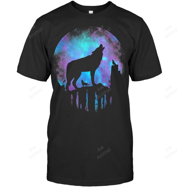 Wolf Galaxy Moon Men Tank Top V-Neck T-Shirt