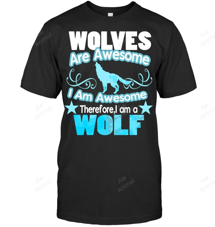 Wolf Long Sleeve Shirt Wolves Are Awesome I Am Awesome Men Tank Top V-Neck T-Shirt