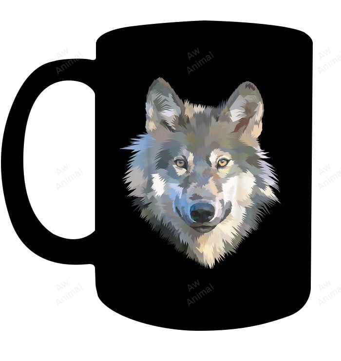 Realistic White Wolf Realistic Animal Print With Colors Mug