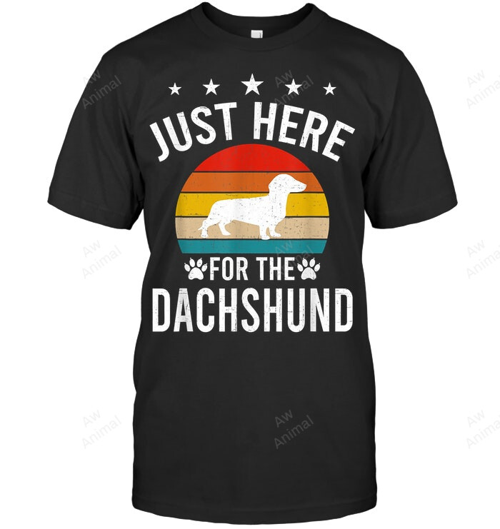 Just Here For Dachshund Dog Lovers Men Tank Top V-Neck T-Shirt