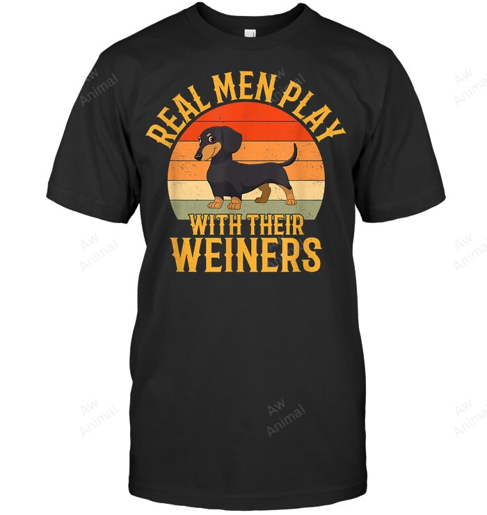 Real Men Play With Their Weiners Funny Dachshund Dog Men Tank Top V-Neck T-Shirt