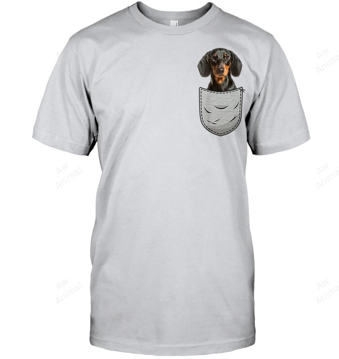 Dachshund Wiener Dog Weenie Chest Pocket Dog Lover & Owner Men Tank Top V-Neck T-Shirt