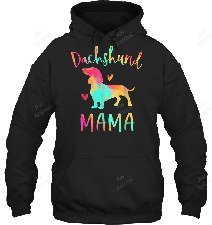 Dachshund Mama Colorful Doxie S Dog Mom Sweatshirt Hoodie Long Sleeve
