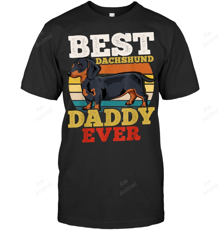 Best Dachshund Dad Ever Retro Father's Day Men Tank Top V-Neck T-Shirt