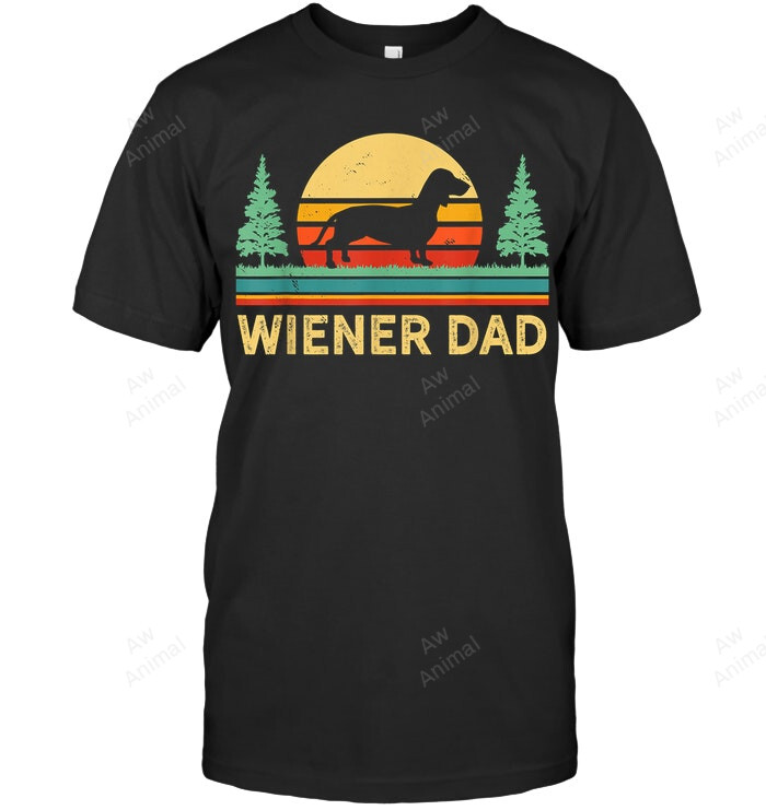 Cute Retro Wiener Dog Dad Father Dachsund Weiner Men Tank Top V-Neck T-Shirt