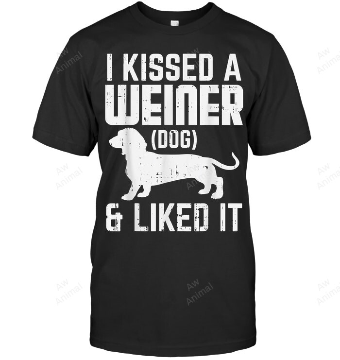 Kissed Weiner Dog I Liked It Funny Dachshund Men Tank Top V-Neck T-Shirt