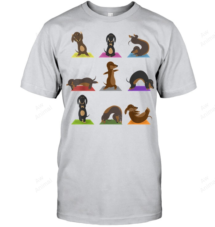 Yoga Dachshund Funny Meditation Dog Lover Zen Men Tank Top V-Neck T-Shirt