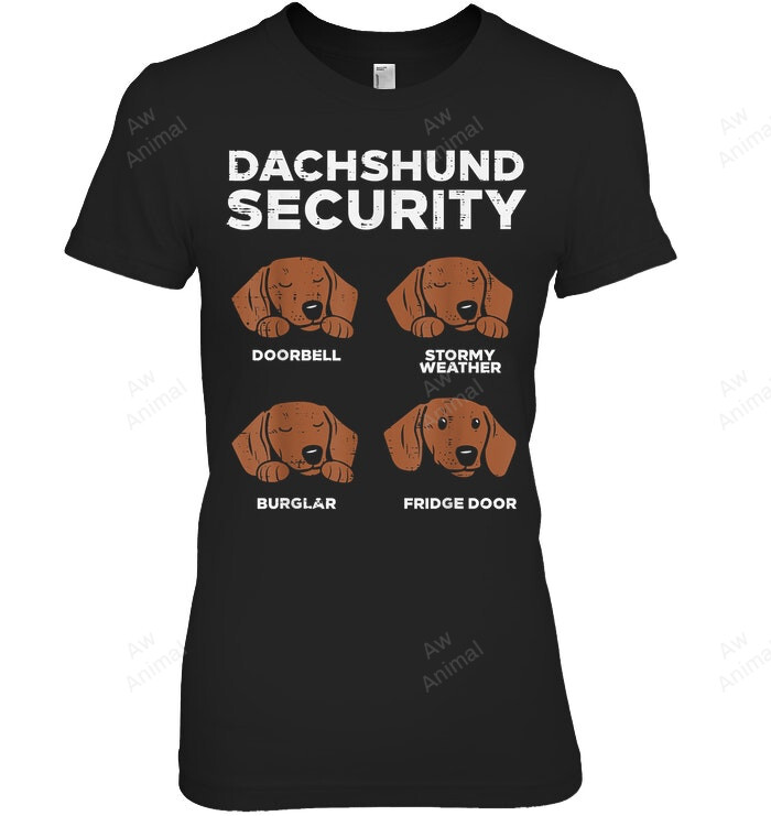 Dachshund Security Funny Wiener Weiner Dog Lover Owner Women Tank Top V-Neck T-Shirt