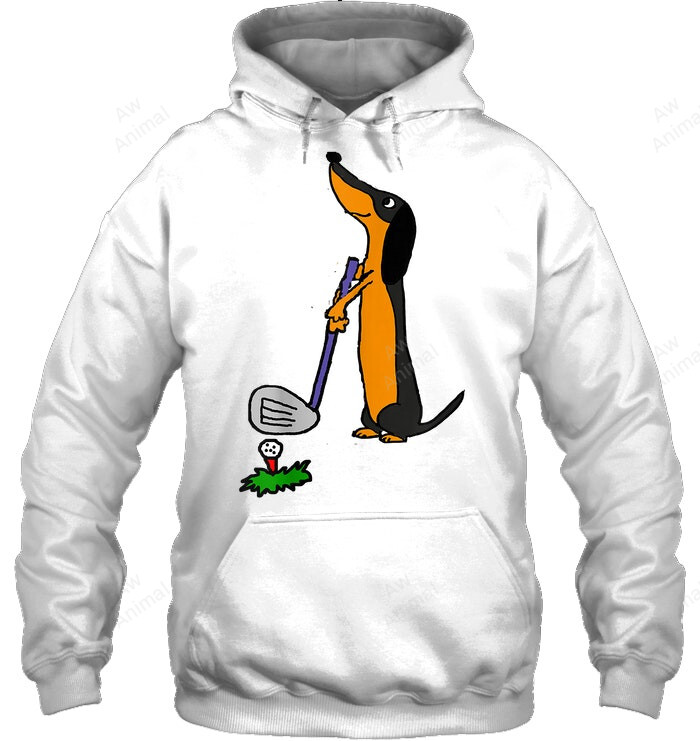 Funny Dachshund Dog Golf Sweatshirt Hoodie Long Sleeve