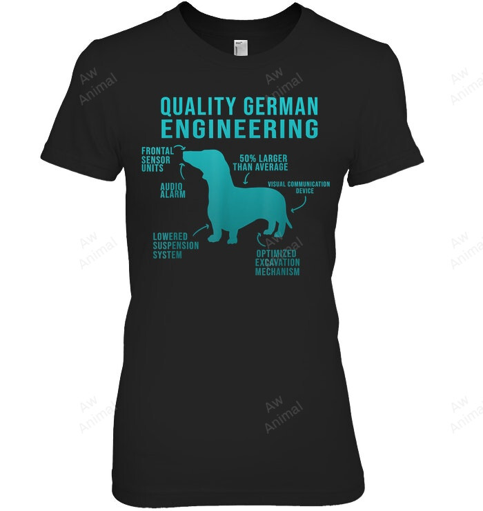 Quality German Engineering Sarcastic German Daschund Funny Women Tank Top V-Neck T-Shirt