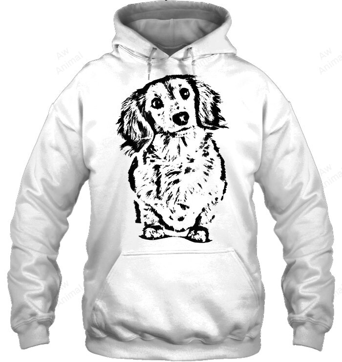 Long Hair Dachshund Lover Doxie Mom Dad Cute Wiener Dog Sweatshirt Hoodie Long Sleeve