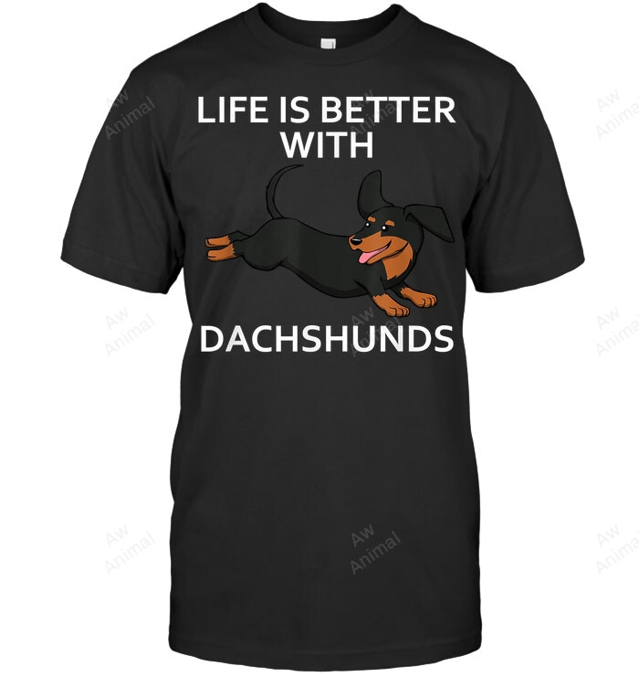 Life Is Better With Dachshunds Men Tank Top V-Neck T-Shirt