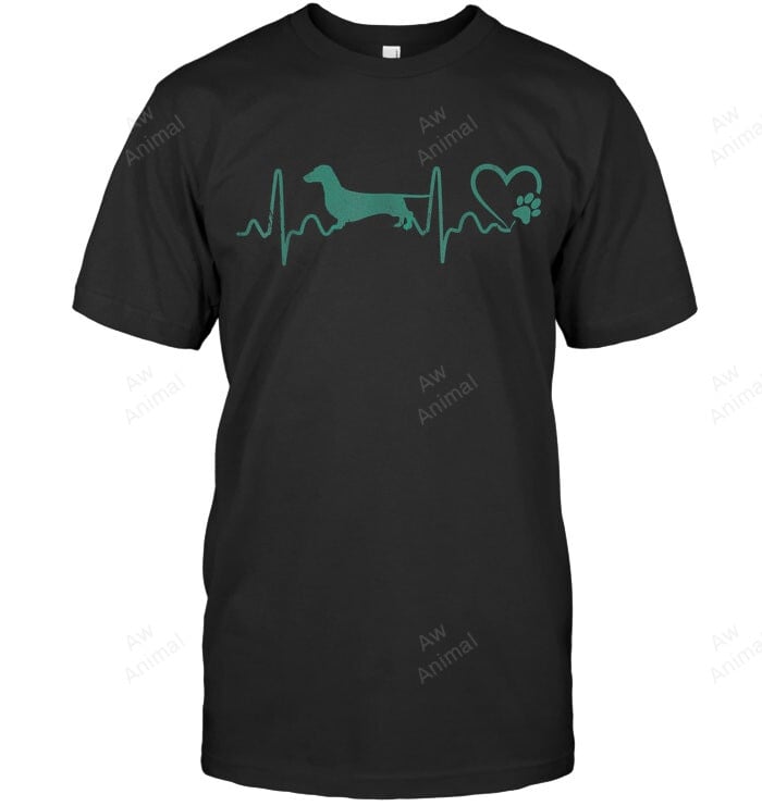Heartbeat Dachshund Dog Rescue Lifeline Men Tank Top V-Neck T-Shirt
