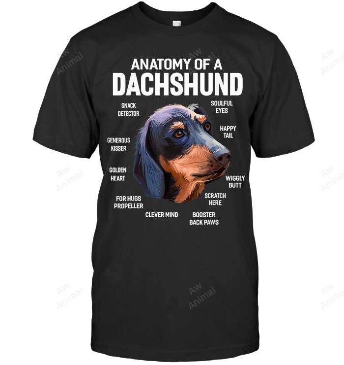 Anatomy Of A Dachshund Dog Funny Men Tank Top V-Neck T-Shirt