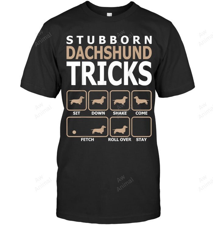 Stubborn Dachshund Tricks 2 Men Tank Top V-Neck T-Shirt