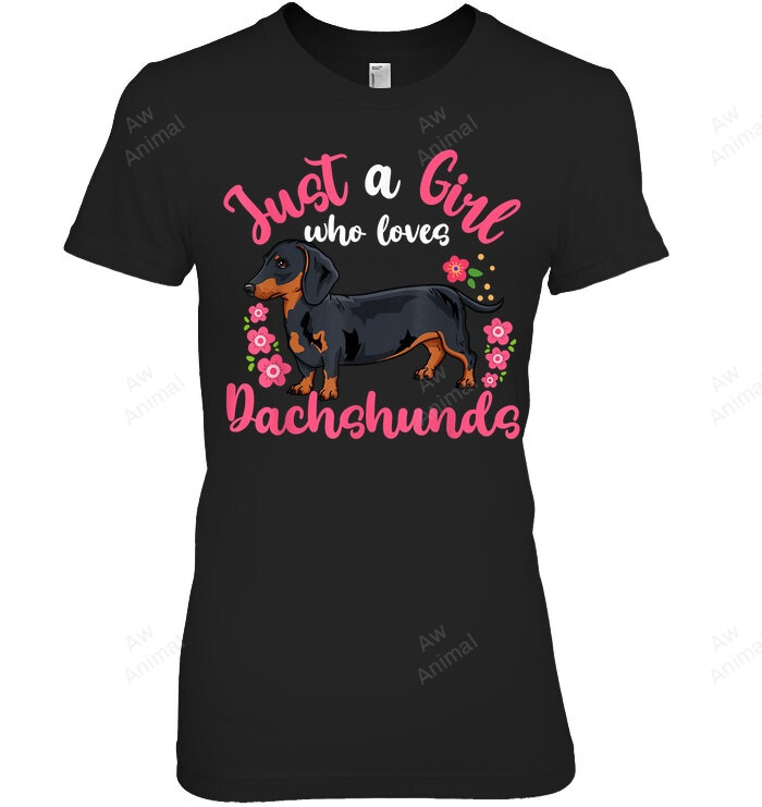 Just A Girl Who Loves Dachshunds 1 Women Tank Top V-Neck T-Shirt