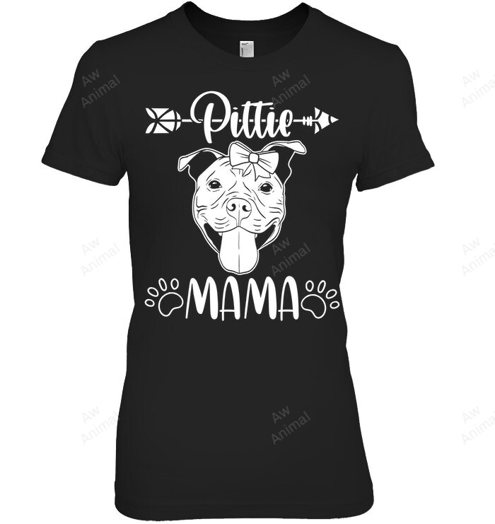 Pittie Mom Design American Pitbull Dog Lover Mothersday Women Sweatshirt Hoodie Long Sleeve T-Shirt