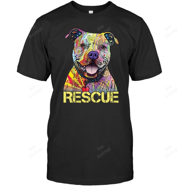 Rescue Dog Colorfull Pitbull Dog Adopt Don't Shop Sweatshirt Hoodie Long Sleeve Men Women T-Shirt