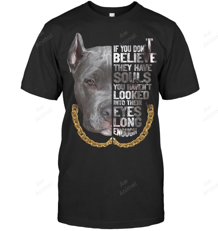 If You Don't Believe They Are Souls I Love Pitbull Dog Lover Sweatshirt Hoodie Long Sleeve Men Women T-Shirt