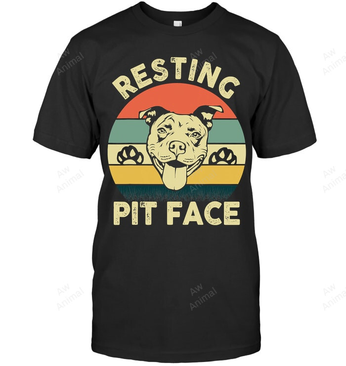 Funny Dog Pitbull Resting Pit Face Pitbull Lover Sweatshirt Hoodie Long Sleeve Men Women T-Shirt