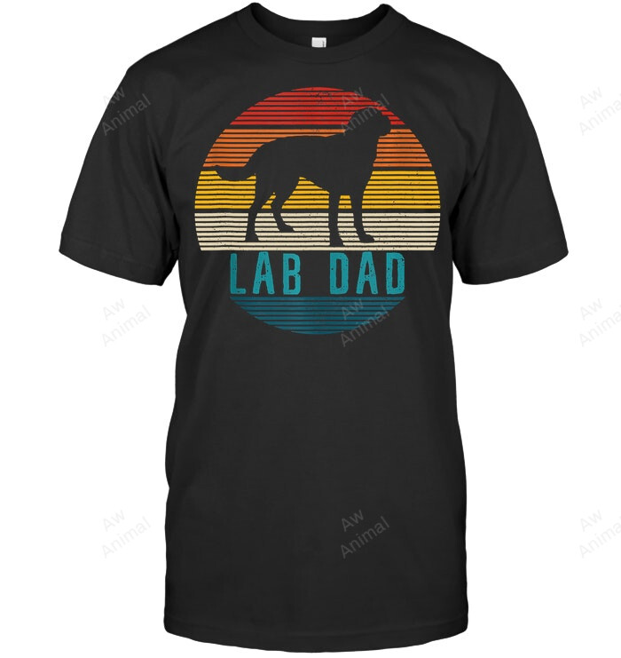 Lab Dad Vintage Retro Labrador Retriever Men Sweatshirt Hoodie Long Sleeve T-Shirt