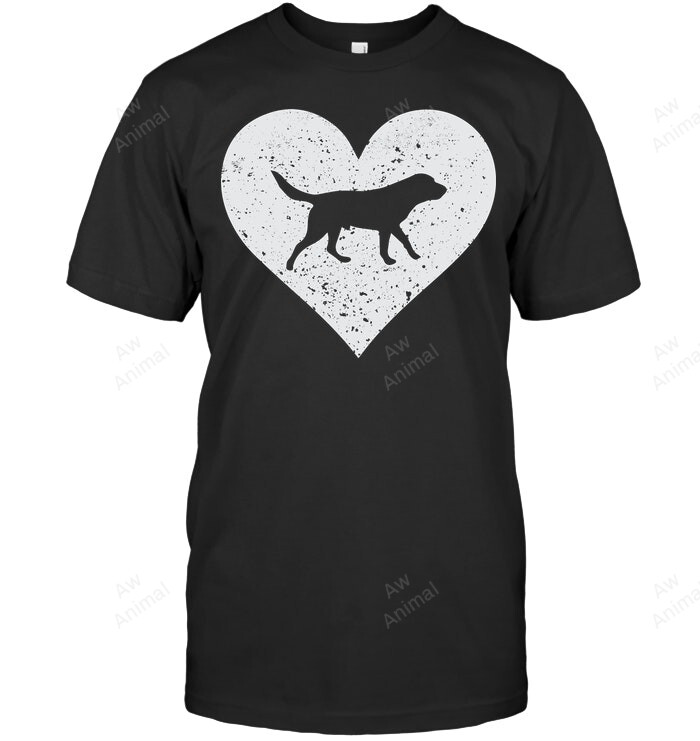 Labrador Love With Heart Sweatshirt Hoodie Long Sleeve Men Women T-Shirt