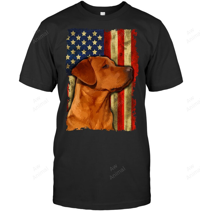 Foxred Labrador Retriever Us Flag Fox Red Labrador Dog Lover Sweatshirt Hoodie Long Sleeve Men Women T-Shirt