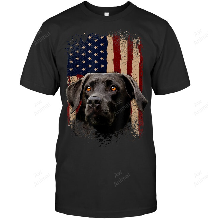 American Black Labrador Usa Flag Lab Owner Sweatshirt Hoodie Long Sleeve Men Women T-Shirt