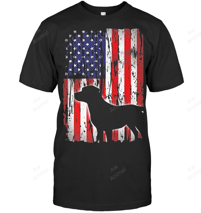 American Flag With Labrador Retriever Sweatshirt Hoodie Long Sleeve Men Women T-Shirt