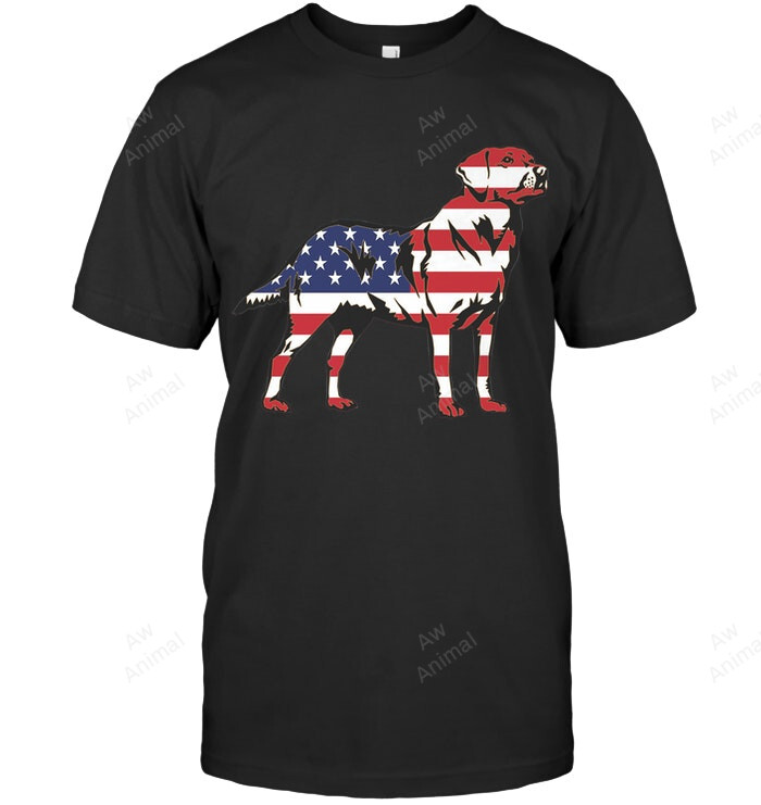 Patriotic Labrador Retriever Wearing Usa Flag 4th July Sweatshirt Hoodie Long Sleeve Men Women T-Shirt