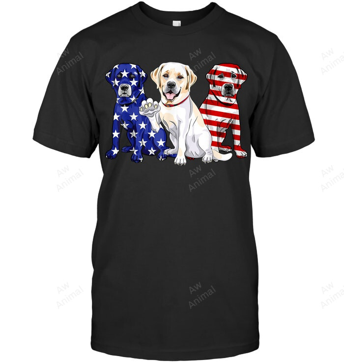 Labrador America 4th Of July Funny Flag Patrio Sweatshirt Hoodie Long Sleeve Men Women T-Shirt