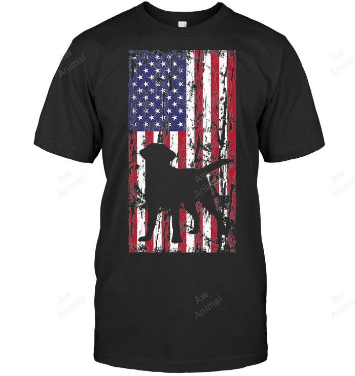 Labrador Retriever Usa Flag Sweatshirt Hoodie Long Sleeve Men Women T-Shirt