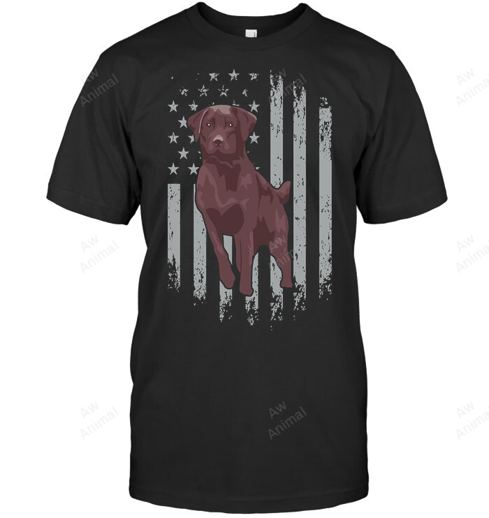 Chocolate Lab American Flag Brown Labrador Retriever Owner Sweatshirt Hoodie Long Sleeve Men Women T-Shirt