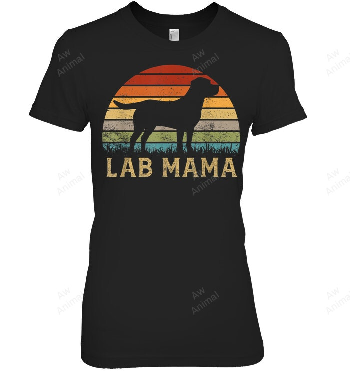Lab Mama Retro Labrador Retriever Lover Vintage Dog Lab Mom Women Sweatshirt Hoodie Long Sleeve T-Shirt